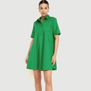 Short-Sleeve Mini Shirt Dress